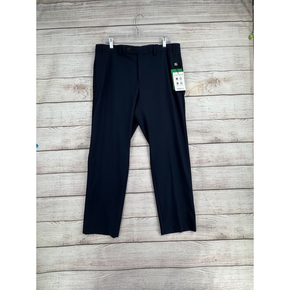 Lauren Ralph Lauren Ultraflex Classic Fit Dress Pants Mens 36x30 Navy‎ Blue NEW